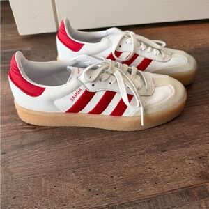 Adidas Samba White with Red Accents